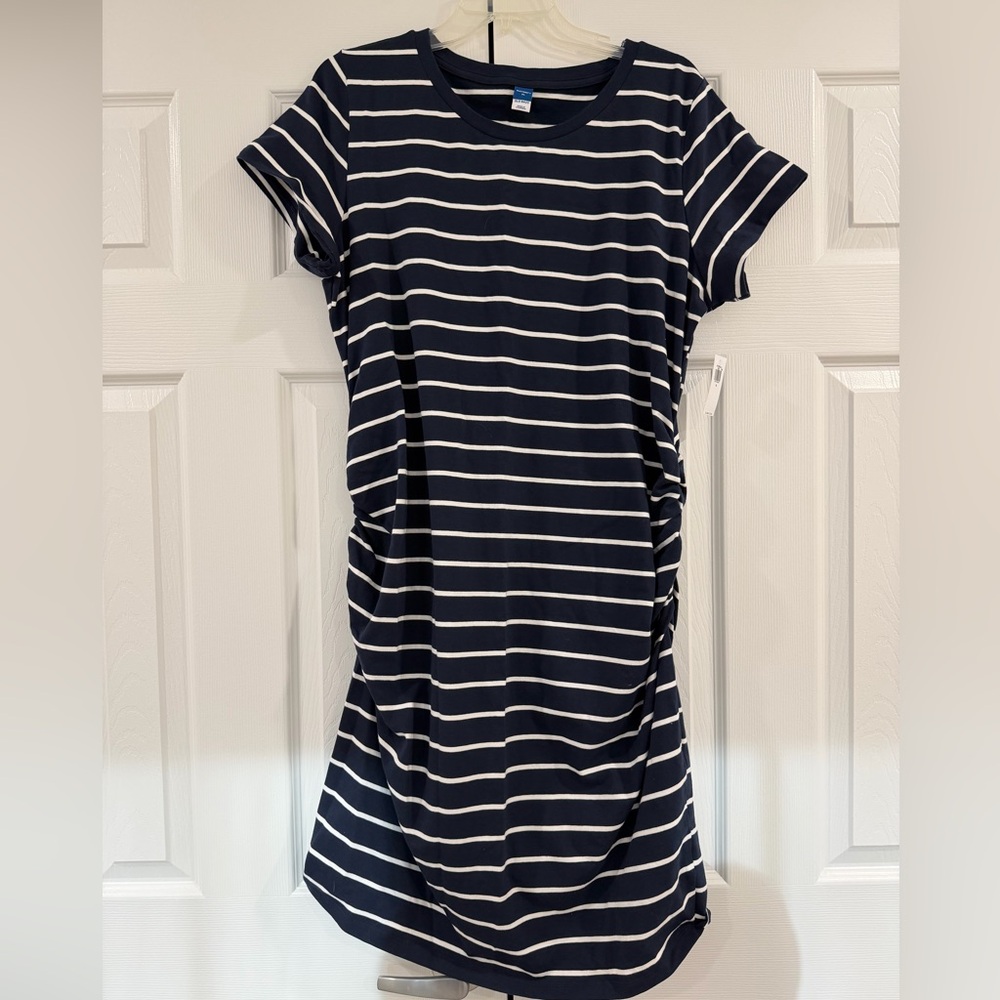 Old Navy Navy and White Striped Mini Dress